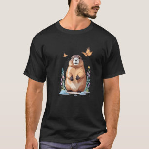 Marmot Vector Painting Adorable Fun Animal Playing T-Shirt
