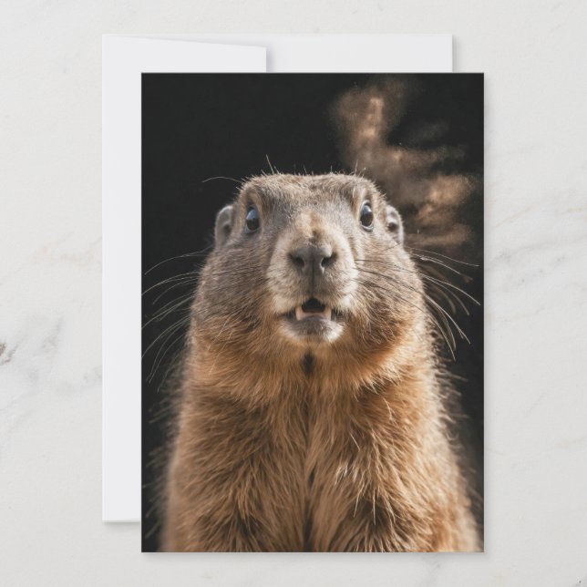 Marmot Wild Animal Elegant Dramatic Mist Portrait  Announcement (Front)