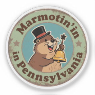 Marmotin’ in Pennsylvania_ Retro Groundhog Artwork