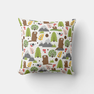 Marmots on a Mountain Glade Cushion
