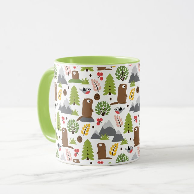 Marmots on a Mountain Glade Mug (Front Left)
