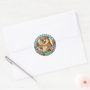 Marmotte Day: Salute to Spring Classic Round Sticker