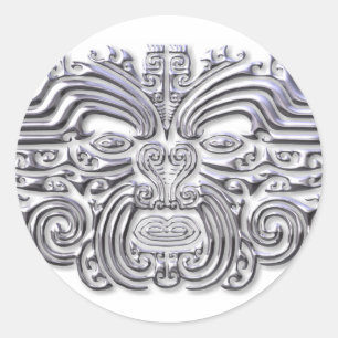 Maroi tattoo-silver classic round sticker