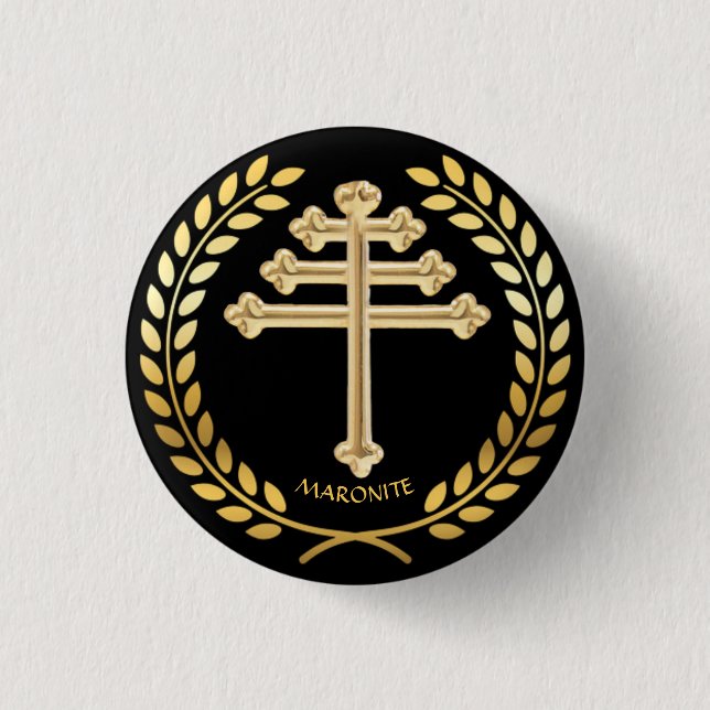 Maronite Rite Church Cross Lapel Pin Button (Front)