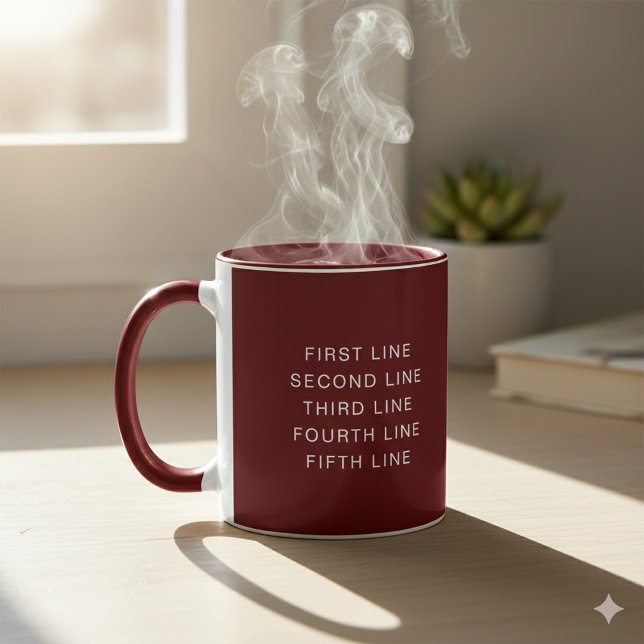 Maroon 11 oz Combo Mug with Personalized Text (Maroon 11 oz Combo Mug with Personalized Text)
