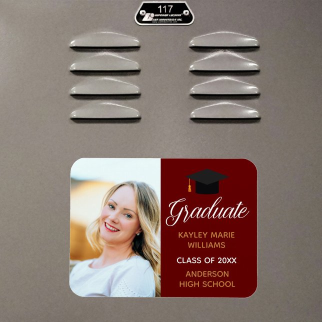 Maroon 2025 Graduation Photo Announcement Magnet (Creator Uploaded)