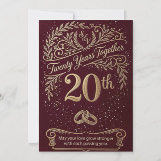 Maroon 20th Anniversary Card