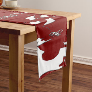 Maroon Abstract Medium Table Runner