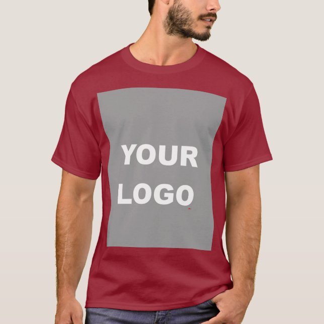 Maroon Add Your Image Photo Picture Logo Men's T-Shirt (Front)