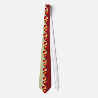 Maroon and beige art deco tie