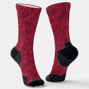 Maroon and Burgundy Texture Socks