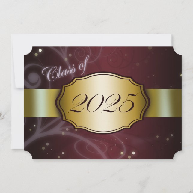 Maroon and Gold 2025 Graduation Invitation (Front)