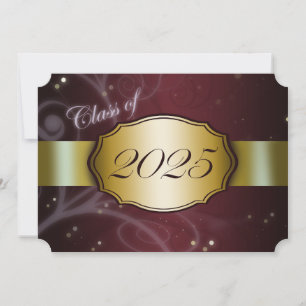 Maroon and Gold 2025 Graduation Invitation