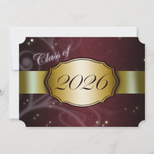 Maroon and Gold 2026 Graduation Invitation