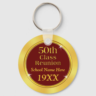 Maroon and Gold 50th High School Reunion Souvenirs Key Ring