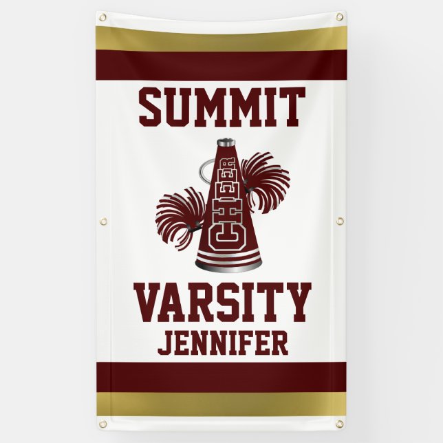 Maroon and Gold Cheer Vertical Banner (Vertical)