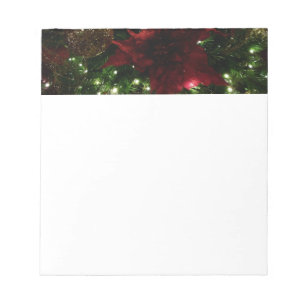 Maroon and Gold Christmas Tree I Holiday Photo Notepad