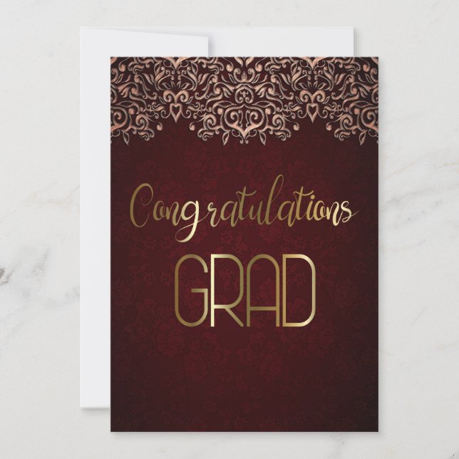 Maroon and Gold Congratulations Grad Card (Front)