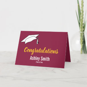 Maroon and Gold Congratulations Graduation Card
