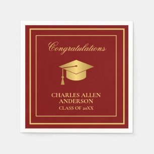 Maroon and Gold Custom Napkin