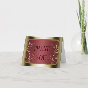 Maroon and Gold Frame Graduation Thank You Card