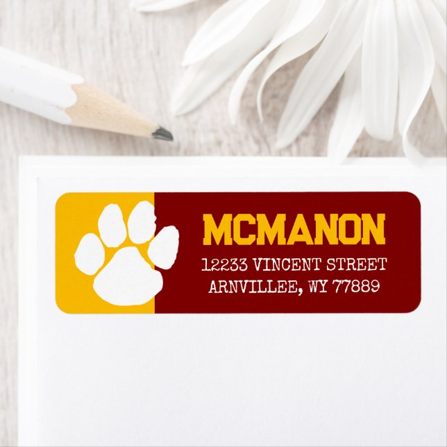 Maroon and Gold Graduation Return Address Labels (Insitu)