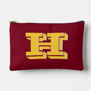 Maroon and Gold School Pride Color Style Monogram Accessory Pouch
