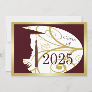 Maroon and Gold Silhouette 2025 Card