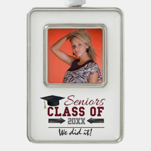 Maroon and Grey Typography Graduation ornament