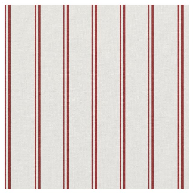 Maroon and Mint Cream Coloured Lines Fabric (Close Up)