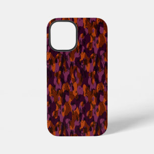 maroon and orange camo abstract iPhone 12 mini case