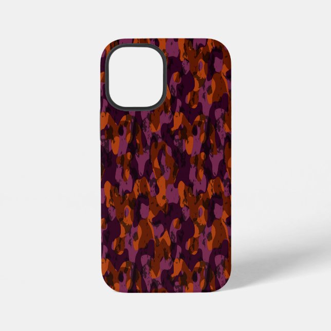 maroon and orange camo abstract iPhone case (Back)