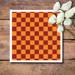 Maroon and Orange Chequered Vintage Napkin<br><div class="desc">Maroon and Orange Chequered Vintage</div>