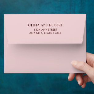 Maroon and pale pink simple wedding envelope