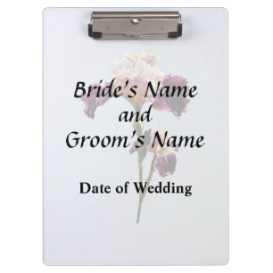 Maroon and Pink Irises Wedding Products Clipboard