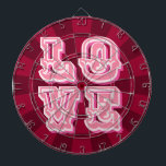 Maroon and Pink Vintage LOVE Romantic Design Dartboard<br><div class="desc">Maroon and Pink Vintage LOVE Romantic Design Dartboard.  Perfect for an engagement party or wedding celebration! Also makes a beautiful housewarming keepsake!</div>