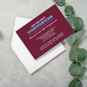 Maroon and Powder Blue After Party or Details Invitation