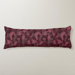 Maroon and Rose Camo abstract Body Cushion