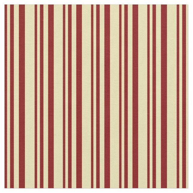 Maroon and Tan Lines Pattern Fabric (Close Up)