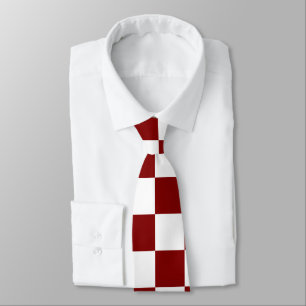 Maroon and White Chequered Vintage Tie