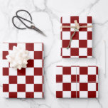 Maroon and White Chequered Vintage Wrapping Paper Sheet<br><div class="desc">Maroon and White Chequered Vintage Wrapping Paper</div>