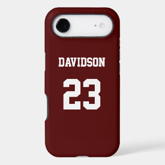 Maroon and White Custom Jersey Name Number