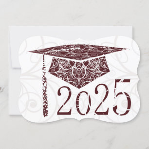 Maroon and White Floral Cap 2025 Card