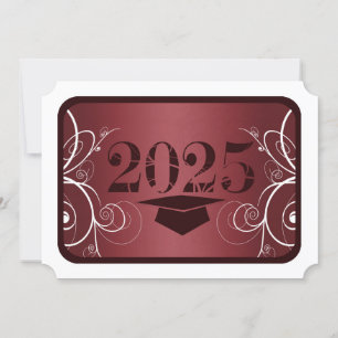 Maroon and White Frame Graduation Invitation