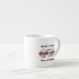 Maroon and White Phalaenopsis Orchids Side by Side Espresso Cup