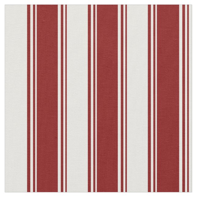 Maroon and White Stripes Fabric (Close Up)