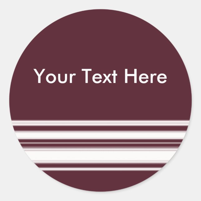 Maroon and White Stripes Sticker (Front)