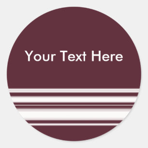 Maroon and White Stripes Sticker