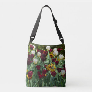 Maroon and Yellow Tulips Colourful Floral Crossbody Bag