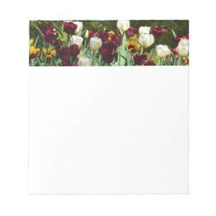 Maroon and Yellow Tulips Colourful Floral Notepad